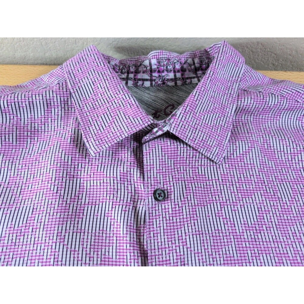 Robert Graham Button Down Shirt Mens 4XL Purple Abstract Classic Fit